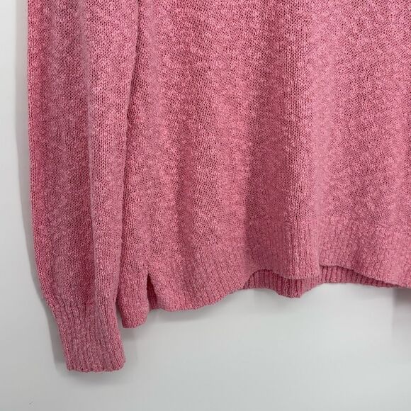 J. Crew V-neck slub cotton textured sweater pullover Soft pink Large - Picture 4 of 12